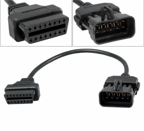 10 pin to 16 pin OBDII Female Auto Car DLC Adapter Cable For Opel Vauxhall