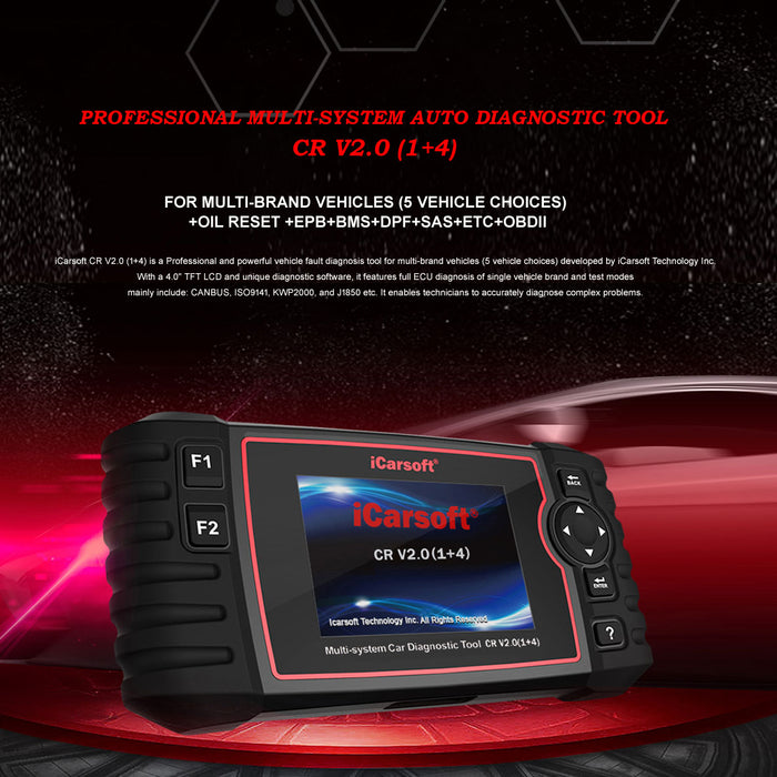 LATEST ICARSOFT CR V2.0 - PROFESSIONAL DIAGNOSTIC TOOL FOR 10 OPTIONAL MANUFACTURES - OFFICIAL UK DISTRIBUTOR