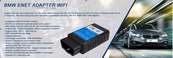 BMW Enet Adapter WiFi Wireless for All BMW F-Series Diagnostic