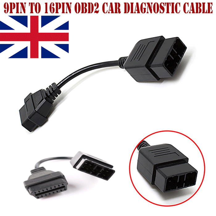 9Pin To 16Pin Female Connector OBD2 Car Diagnostic Cable Adapter For Subaru