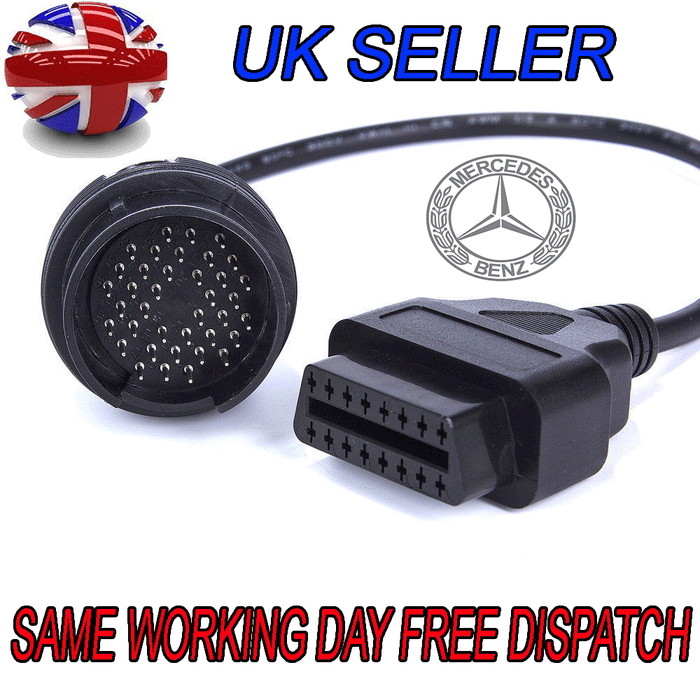 For Mercedes Benz Adapter 38Pin To 16Pin OBD2 Diagnostic Tool Connector Cable