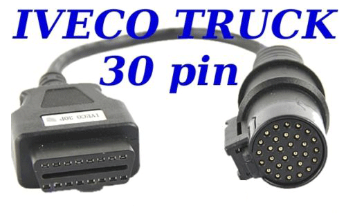IVECO Heavy Duty 30Pin - 16Pin OBD2 Trucks adapter connector Cable DELPHI WURTH