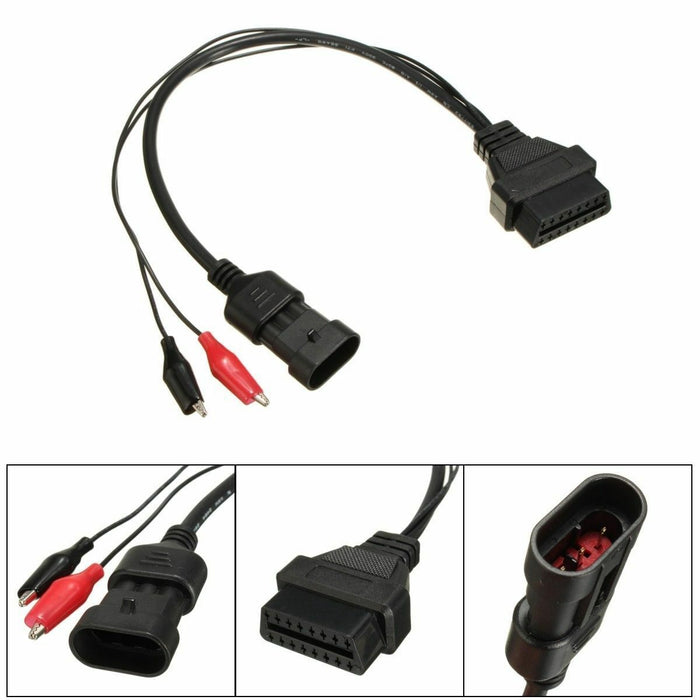 16Pin OBD2 to 3Pin OBD1 Diagnostic Adaptor Connector Cable For Fiat Alpha