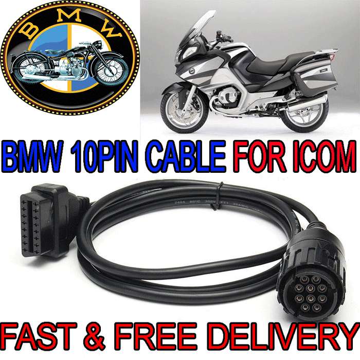 BMW 10Pin ICOM D Cable ICOM-D Motorcycles Diagnostic Service Cable